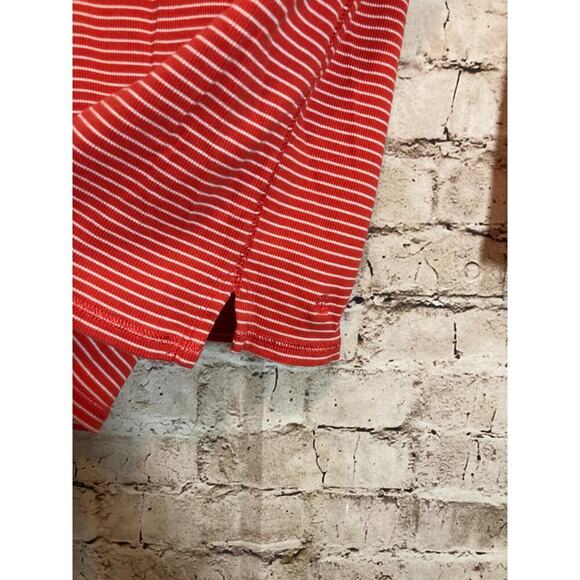 Ralph Lauren Black Label Top Womens 1X Red Striped Ribbed Knit Quarter Zip - Picture 13 of 15